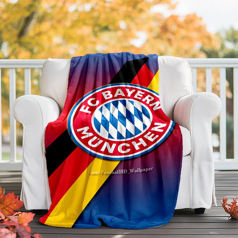 FC Bayern München logo printed throw blanket—soft,warm;versatile blanket for all seasons—perfect as &air-conditioning throw,nap blanket