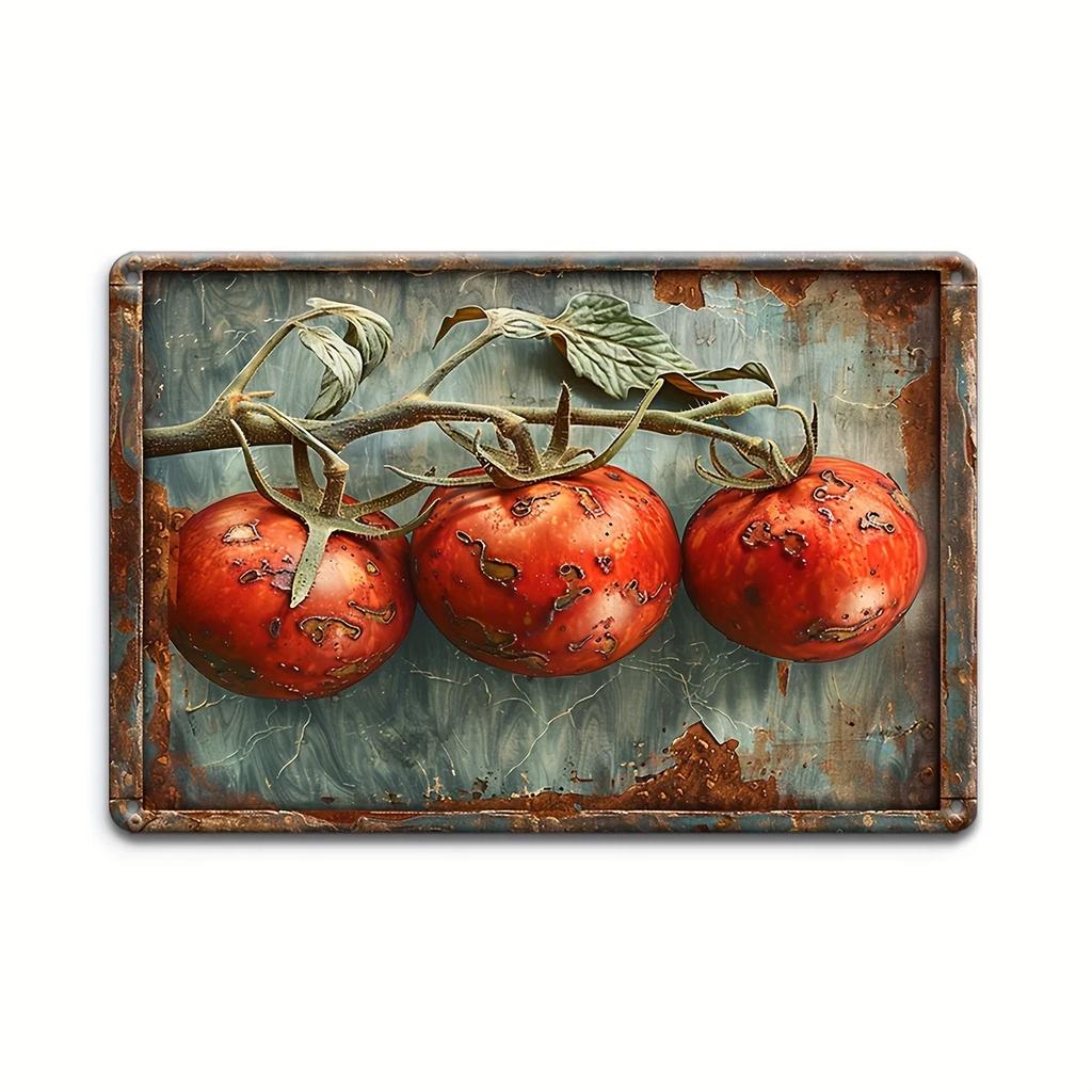 Vintage  Vegetables and Fruits Metal Tin Sign Plaque Decorative Plates for Farm Club Man Cave Bar Home Hotel Cafe Wall Decor