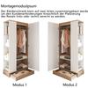 Wardrobe 70*40*170cm, Single-Door Design, with Shelves and Drawers, Natural Wood Color + White (Old SKU: LDB00308AAN)