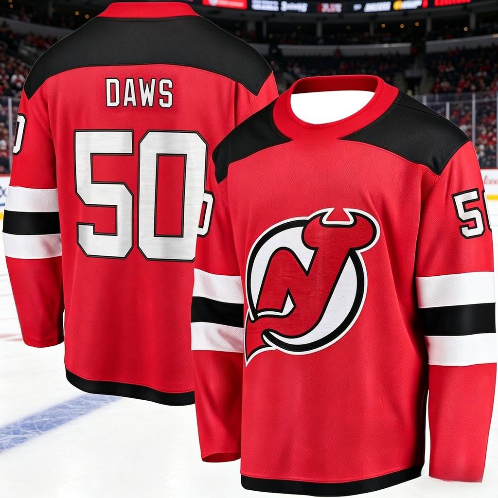 2026 New Jersey Uomo Nuovo Tuta da Allenamento per l'Hockey su Ghiaccio Stampa 3D Squadra Diavoli Sportiva Maglia a Maniche Lunghe Asciugatura Rapida Famiglia