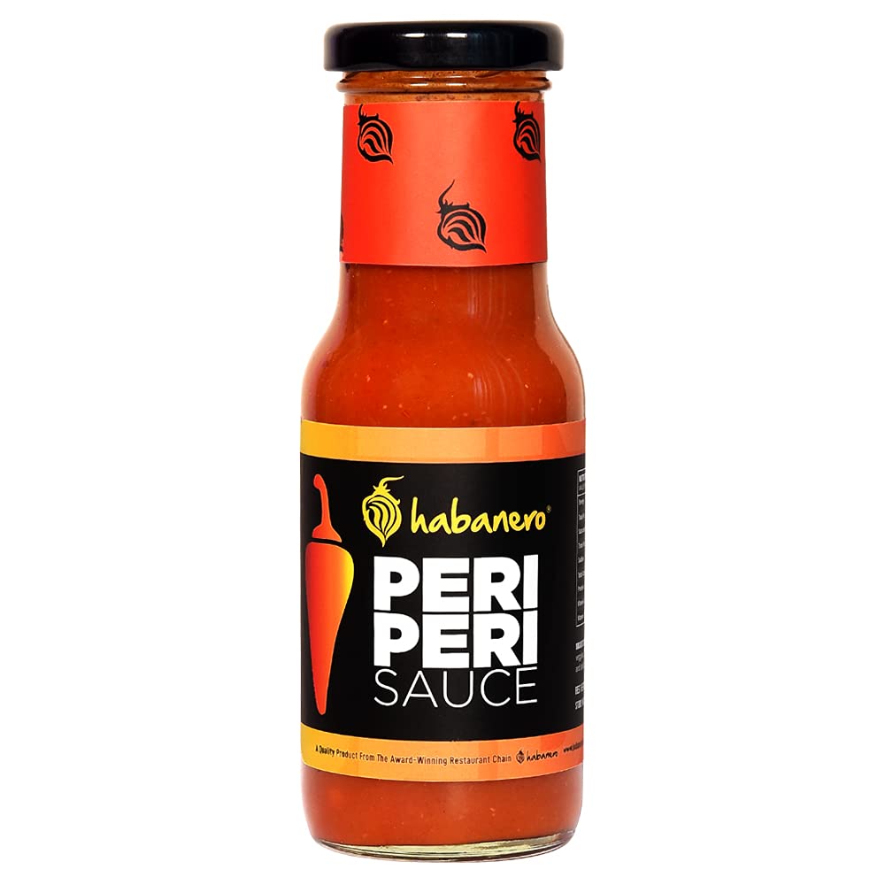 habanero Gluten-Free Vegan and Natural Ingredients Hot & Tangy Peri Peri Sauce- Made with Locally Sourced Fresh Bird Eye Chili - 200G