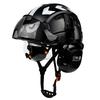 Kask budowlany CE z wbudowanymi goglami, nauszniki, naklejki odblaskowe, kask ochronny z osłoną twarzy, regulowany, wentylowany, ABS, kask twardy