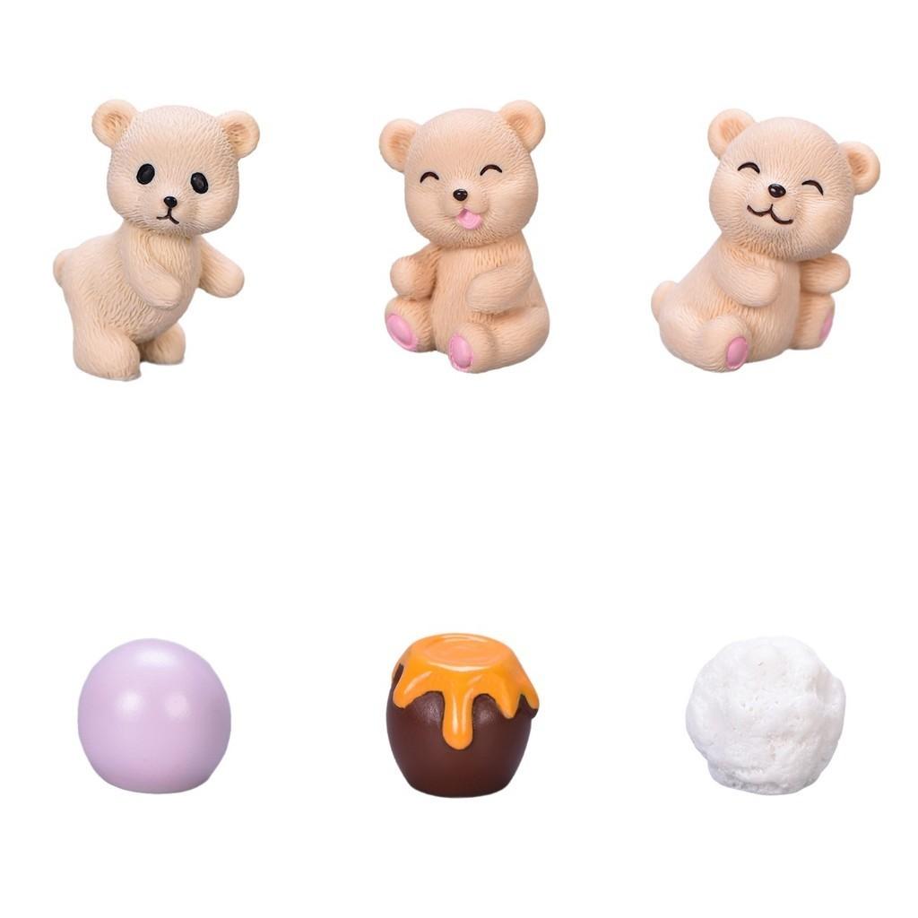 Entzückender Cartoon Harz Miniatur Bär mit Honigtopf zur Heimdekoration