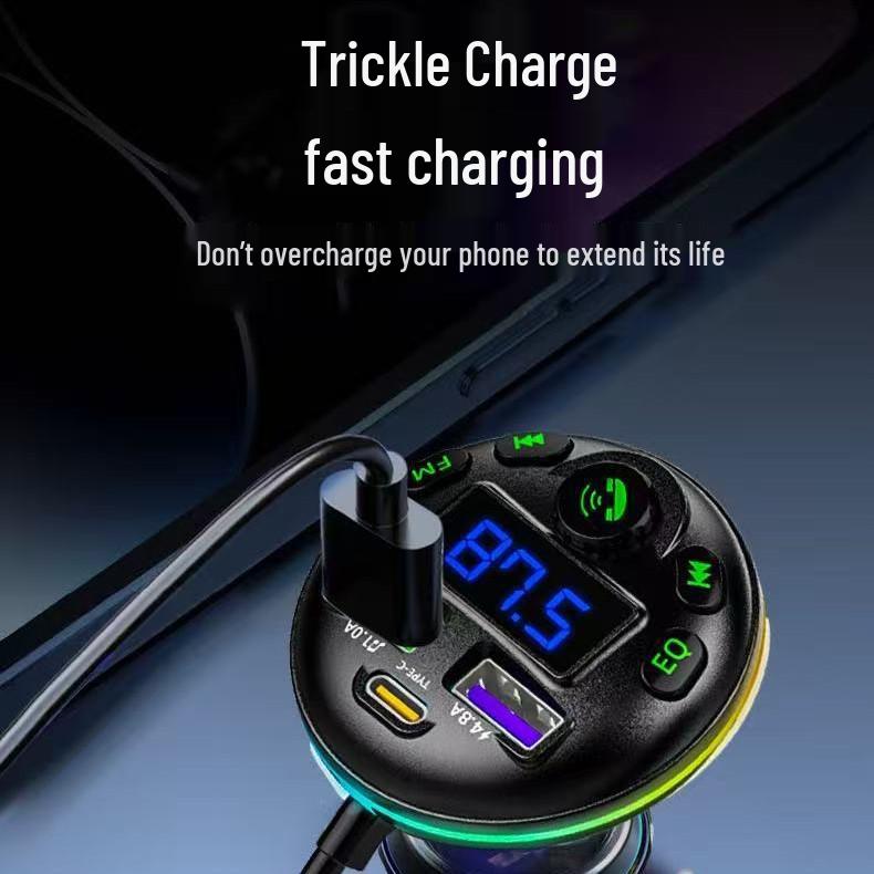 Q39MP Bluetooth Car FM Transmitter with Digital Display & QC3.0 Multifunctional Cigarette Lighter