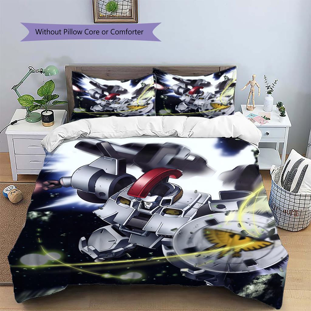Mobile Suit Gundam Mecha Squad Bedding Set Duvet Cover Pillowcase No Filler, Soft Home Bedroom Decor, Perfect Gift for Fans.chl
