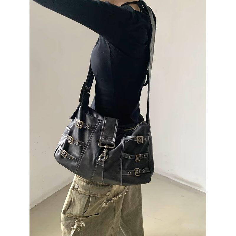 

Women s Heavy Metal Shoulder Bag Punk Black