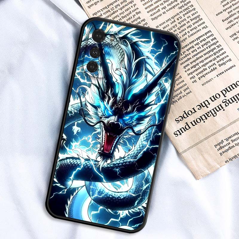 Anime Dragon Design Phone Case For Motorola G85 Edge 50 G24 G35 G14 G04 40 G72 G34 G G54 G13 G32 5G Black