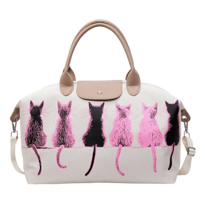 Women Crossbody Bag Shoulder Bag Cat Print Travel Cute Creative Student School Bag Travel Simple Fashion Travel Bag