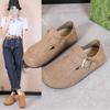 Flat Shoes 2025 Single Shoe Spring New Item Lazy Half Slippers Suede Frosted Shoes for Women
