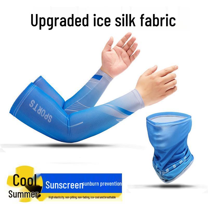 Sport Style Sun Protection Breathable Cycling Arm Warmers for Men and Women - Thin Ice Silk Sleeves