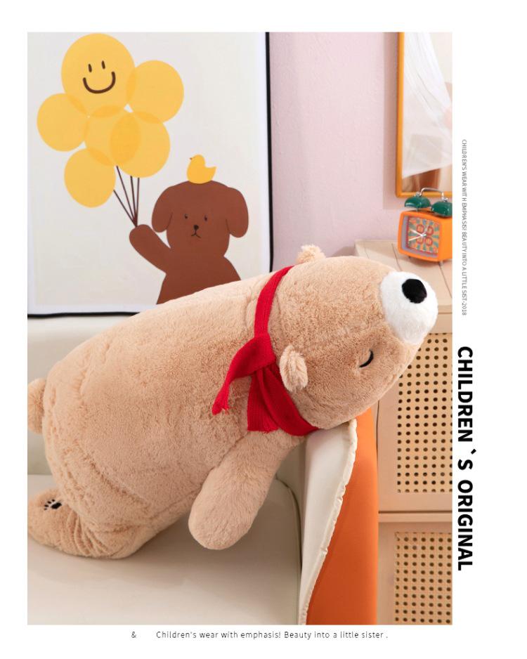 Cross-border Polar Bear Plush Doll Pillow - Cute Cartoon Long Lying Bear Toy