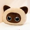 Soft Plush Cat Pillow Sleeping Hugging Decorative Stuffed Animal Toy Black Siamese Calico Kitten Cushion Bed Sofa