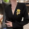 Light Luxury Rhinestone Snake Brooches Cobra Snake Lapel Pin Casual Zodiac Snake Brooch  Men