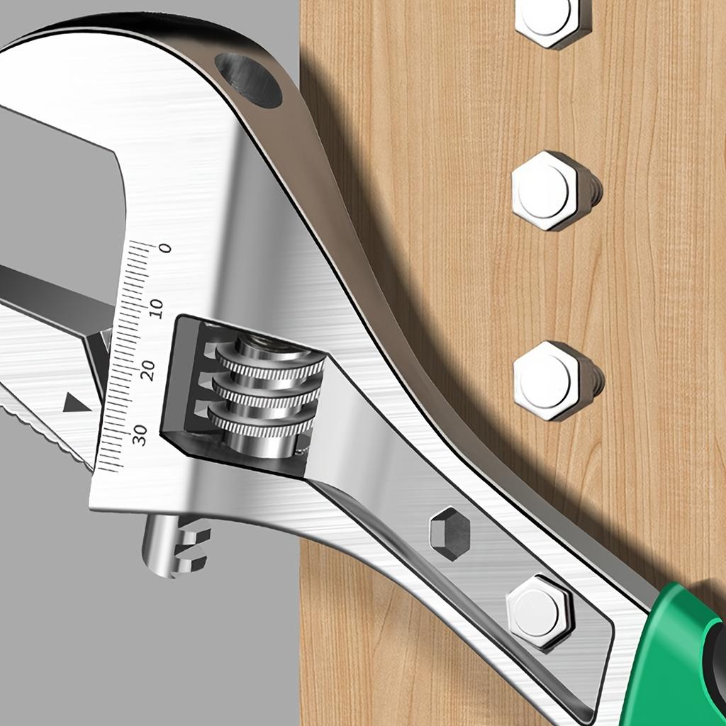 8/10/12Inch Adjustable Wrench Wide Jaw Opening Precise Jaw Design Grips Tight-Even in Tight Spaces