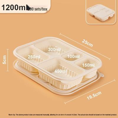 Viola Biodegradable 5-Compartment Takeaway Boxes
