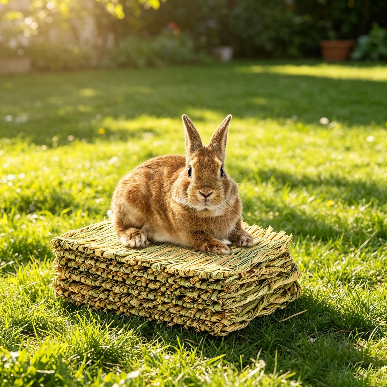 5 шт. Дышащая плетеная травяная подстилка для клетки грызунов кроликов морских свинок, подстилка для отдыха, безопасная подстилка для клетки 1