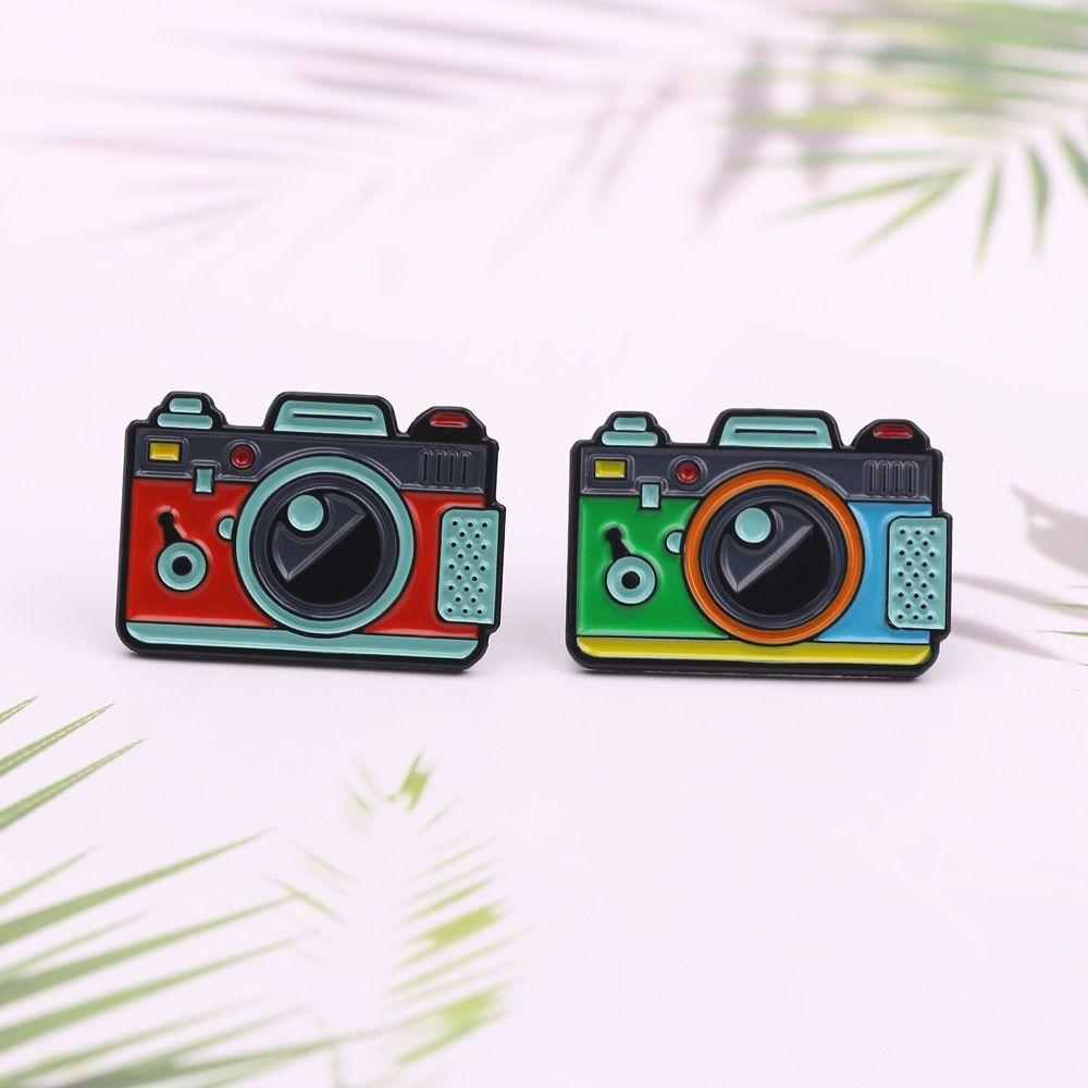 Women Kids Enamel Metal Photography Digital Camera Accessories Jewelry Brooches Pins Badges Lapel