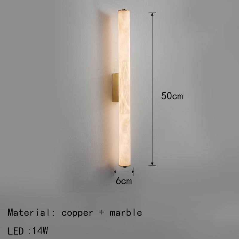 Spanish Marble LED Wall Light Gold Black Copper Indoor Living Room Bedroom Stairs Hotel Sconce 25/30/40/50/60cm Wall Lamp
