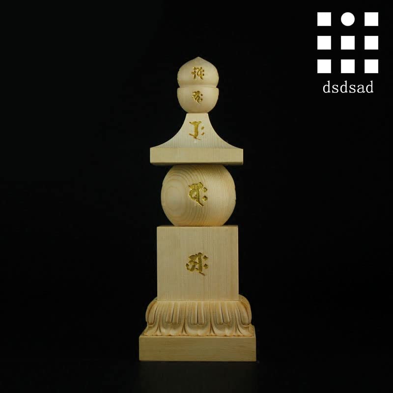 Esoteric Buddhist ritual Feng Shui ornaments Gorinto with Sanskrit Hinoki wood carving Buddhist good luck Feng Shui goods height width depth