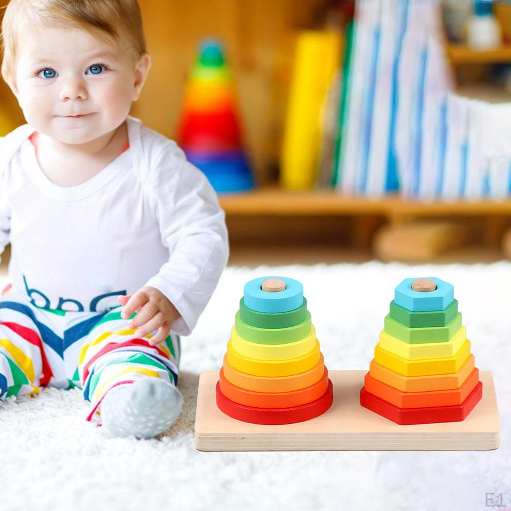 Creative Geometric Stacker Toy Set for Kids' Developmental Skills