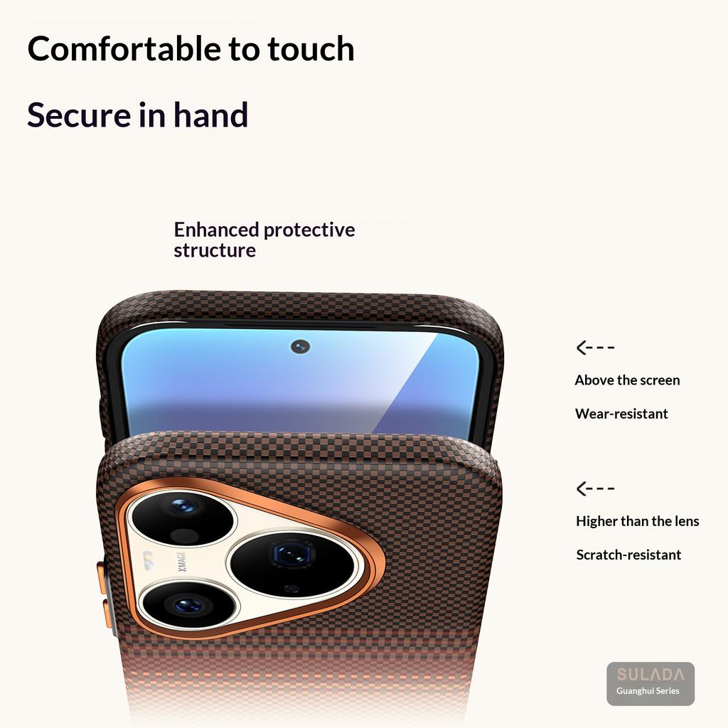 Cell Phone Case for Huawei Pura 90 Pro Max Mate80 RS Magnetic Attraction Wireless Charging Metal Lens Frame Woven Pattern Cover