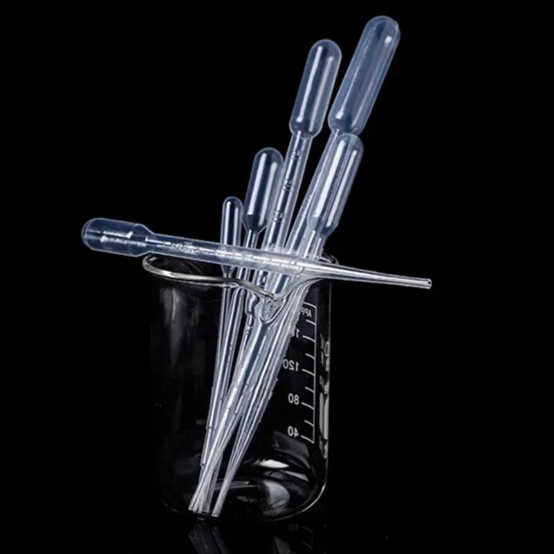 100pcs 0.2/0.5/1/2/3/5/10ML Laboratory Pipette Plastic Disposable Graduated Pasteur Pipette Dropper Polyethylene Makeup Tools 1ml 100pcs