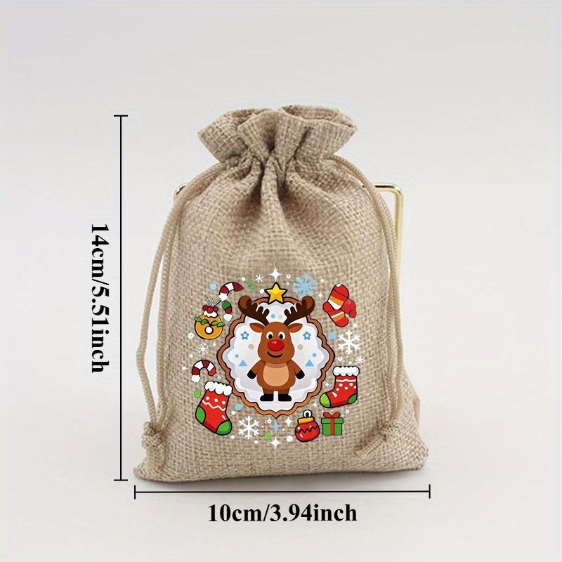 6pcs Festive Christmas Gift Bags - 6 Assorted Colors, Elastic Drawstring Closure, Ideal for Holiday Party Decorations