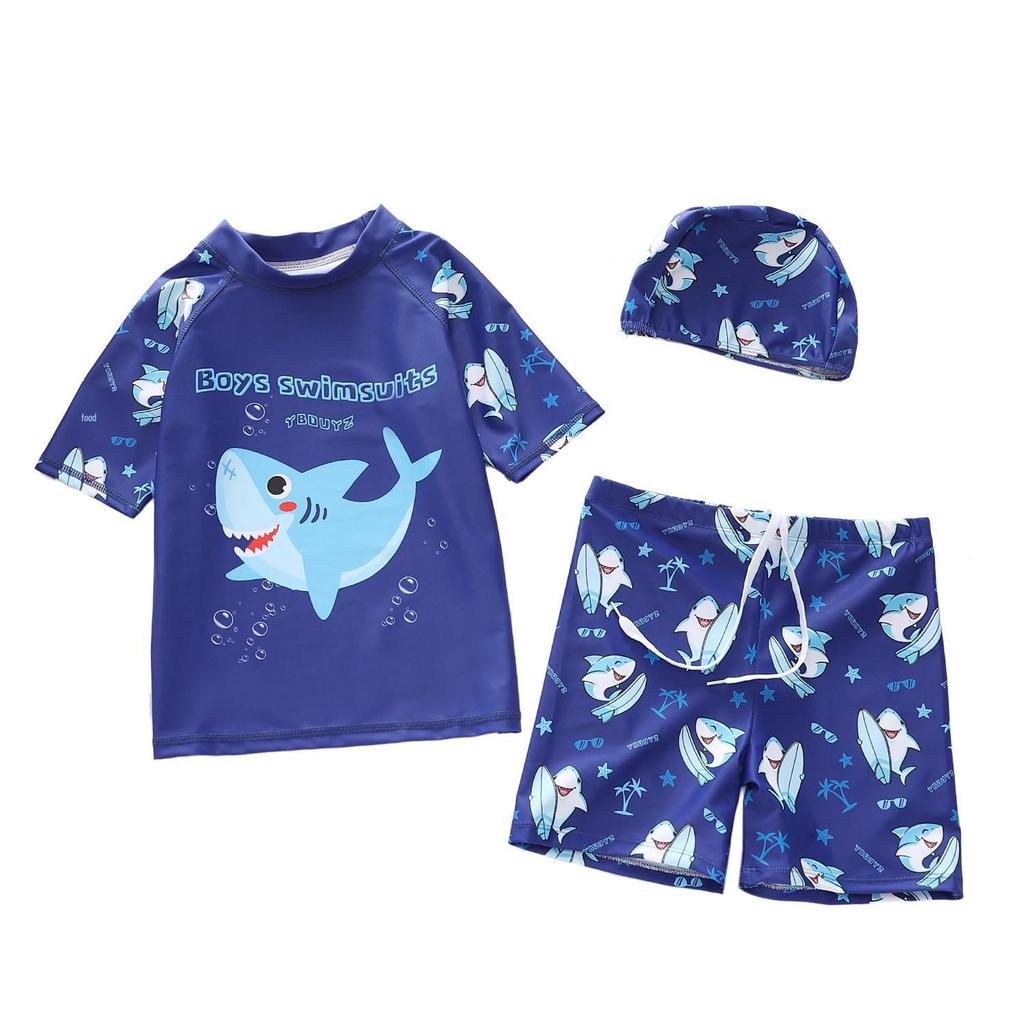 New Dinosaur & Shark Toddler Boys' Three-Piece Swimsuit Set