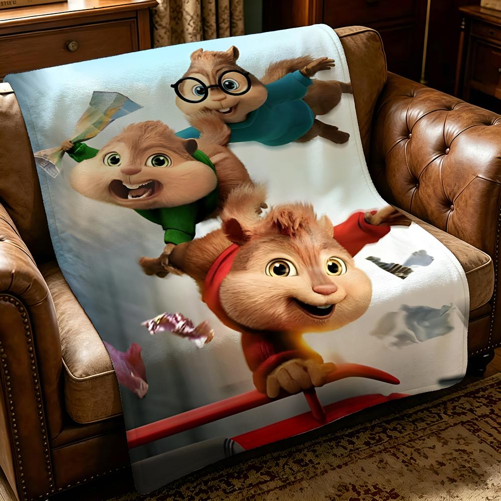 cartoon A-Alvin And The Chipmunks-s Throw Thick Comfort Flannel Quilt, Multi-scene Use Indoor Outdoor Daily Nap