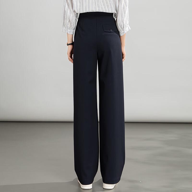 Women's High-Waisted Wide-Leg Draped Suit Pants