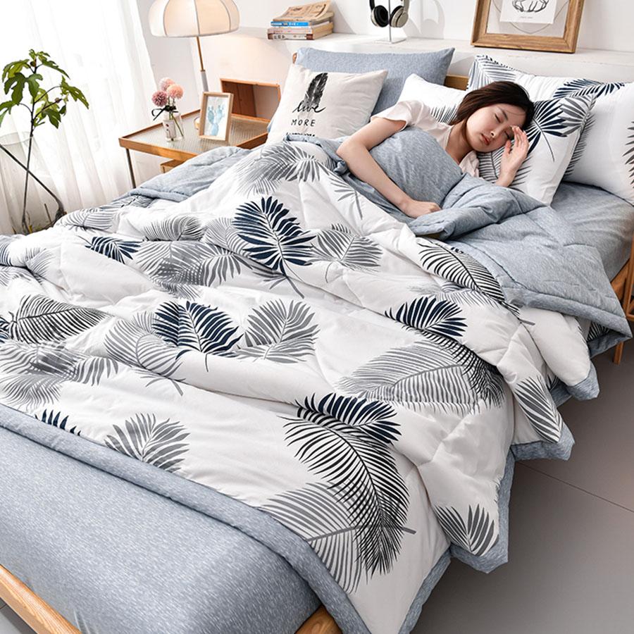 KDJEIKZ Double-sided Simple Summer Quilt Children Adult Microfiber Air Conditioning Quilt Core Picnic Travel Cover Blanket