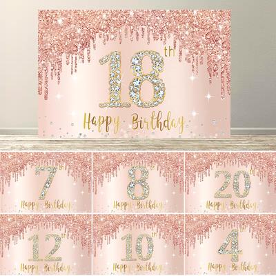Rose Gold Glücklicher 18. Geburtstag Party Hintergrund Glitzer Diamant Geburtstag Hintergrund Mädchen Süß Geburtstagsparty Banner Fotografie