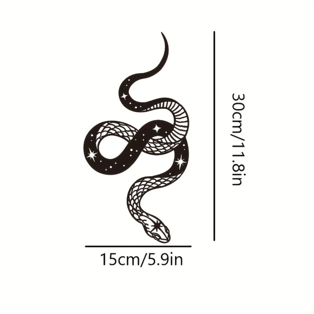 Black Gold Gothic Serpent Wall Decor, Snake Symbol Metal Art, Intricate Star Pattern Hanging Ornament for Dark Farmhouse Themed Party