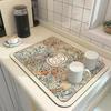 Coffee Mat Super Absorbent Dish Drying Mat Large Dish Drying Mats for Kitchen Counter Non-slip Drain Pad Coffee Bar Accessories
