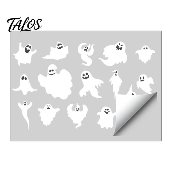 Removable Glass Decals Halloween Ghost Window Clings, Static Stickers, Waterproof Easy Application Stickers Decals, Spooky Home Decor for Indoor