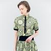 HENRY STUART Women'S Paisley Elastic T-Shirt Yellow