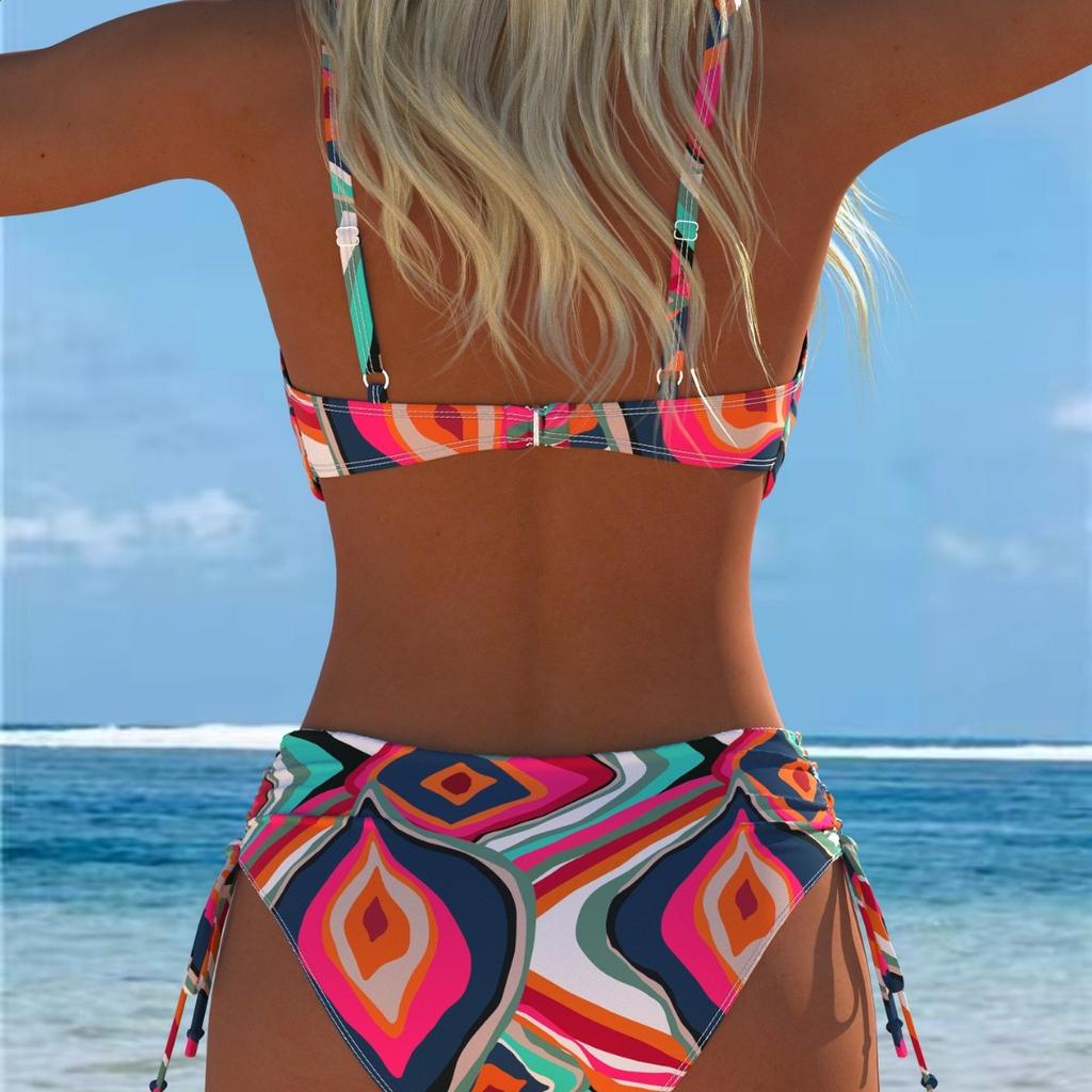 1011 Europejski i amerykański nadruk dwuczęściowy strój kąpielowy bikini seria kwiatowa seksowna plaża