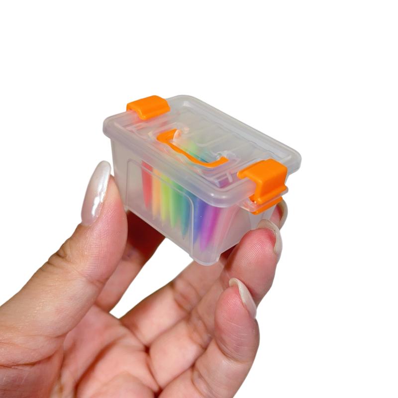 1 Set Mini Dollhouse 8-Color Ultra Light Clay Box Model Doll House Handheld Box Decoration Props Miniature Scene Accessories