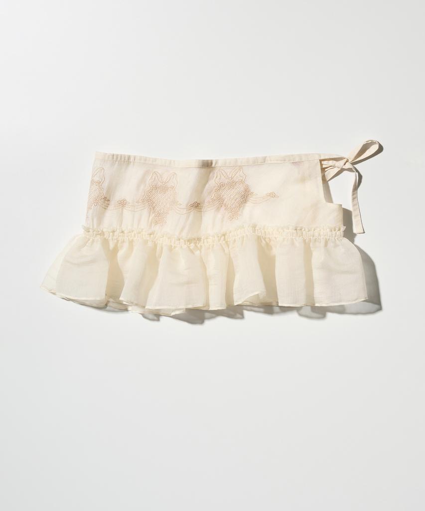 Sculpter Peekaboo Micro Sheer Skirt Raw Ivory