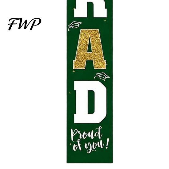 Durable Polyester Graduation Banner 1 Pair 2026 Decoration Class of Congrats Grad Door Sign Porch for Indoor Outdoor Front Hanging Party Supplies