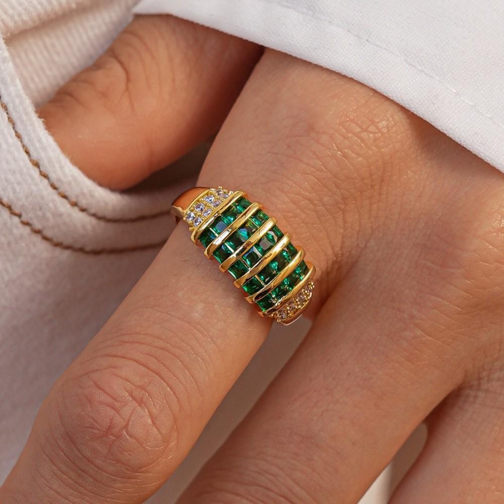 Koreanischer Stil Strassring Schmuckzubehör Klobiger Emaille-Ring Zirkon Öffnungsring Dekoration