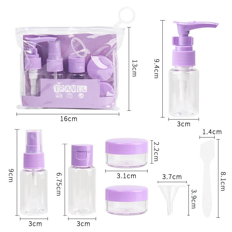 7Pcs Travel Bottle Set Leakproof Refillable Containers For Toiletries Shampoo Conditioner Portable Space-Saving Travelessentials