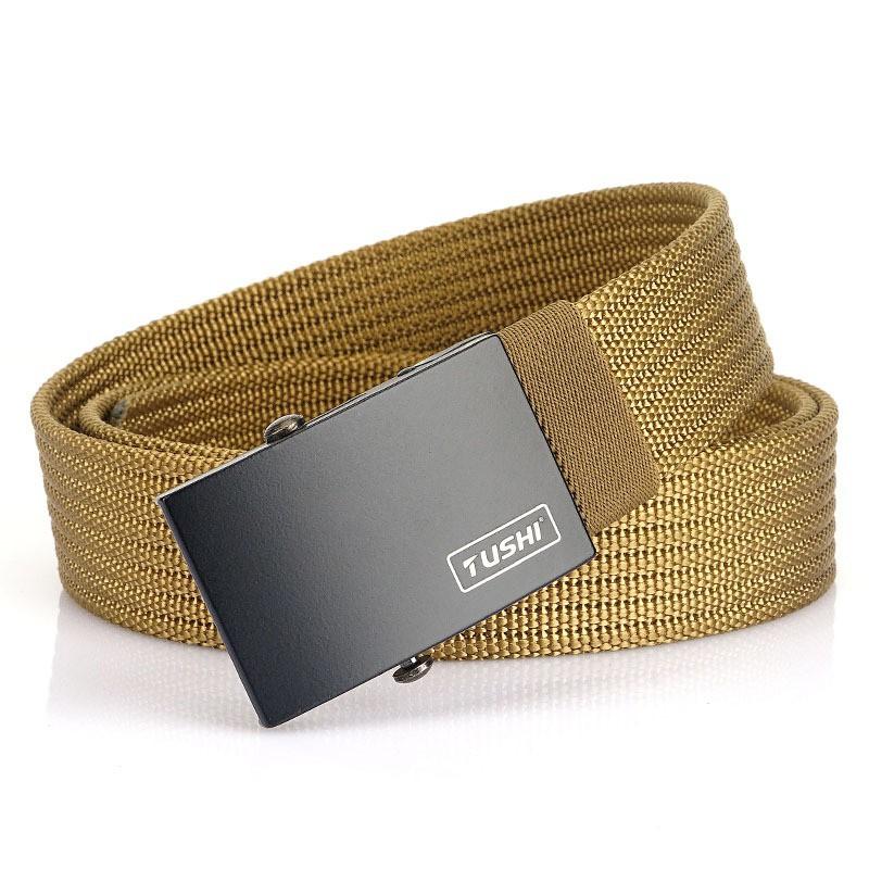 Trend Canvas Belt Male Young Students Automatic Buckle Casual Men s Pants All-match Nylon Knitted 120cm