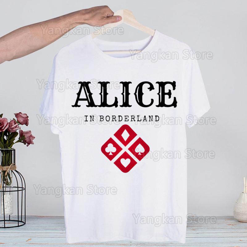 Alice In Borderland Usagi Arisu Kuina Chishiya Trička Módní Pánské a Dámské Topy Tričko Krátký Rukáv Unisex Tričko