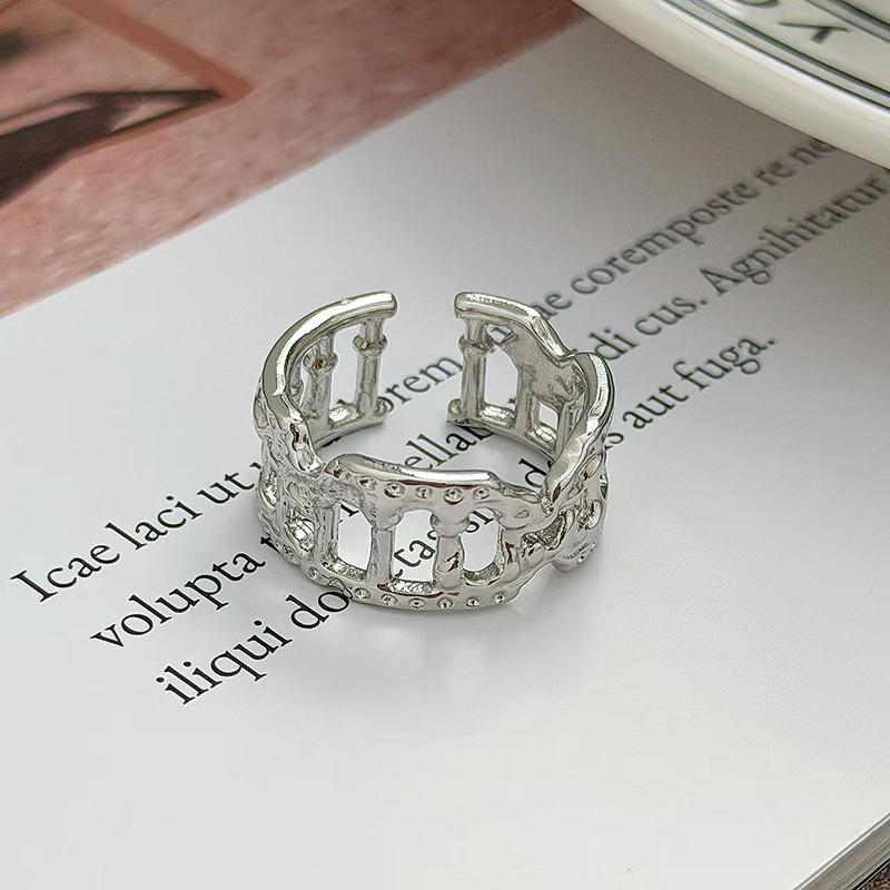 Ballettmädchen Schlichter Schlichter Ring Geometrischer Öffnungsring Modischer Persönlichkeits-Schlichter Kalter Stapelbarer Wind Zeigefingerring