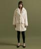 Molliolli Mani Double Collar Fur Half Coat [Vanilla]