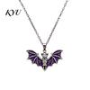 Fashionable Halloween Jewelry Sets Gothic Bat Accessory, Vintage Punk Necklace, Viking Metal Vampire Theme Style Dangle Drop Earrings for Cosplay
