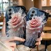 Phone Case: 2D Flat Samsung Galaxy A34 A35 S20 S22 S21 FE Plus Ultra Protective Case, Ice Crystal Pink Rose, Christmas and Halloween Holiday Gift