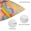 Retro Hippie Boho Rainbow Square Pillowcase Polyester Linen Velvet Creative Zip Decor Throw Pillow Case Sofa Seater Cushion 18"