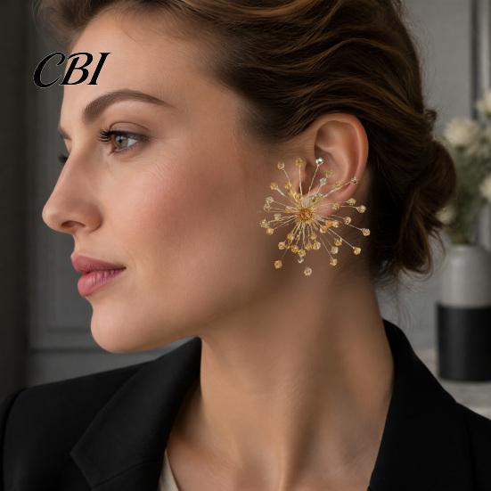 Statement Earrings for Special Occasions 1 Pair Sparkly Faux Crystal Dangle Women, Sparkling Handmade Women Jewelry, Wedding Bridal Accessories